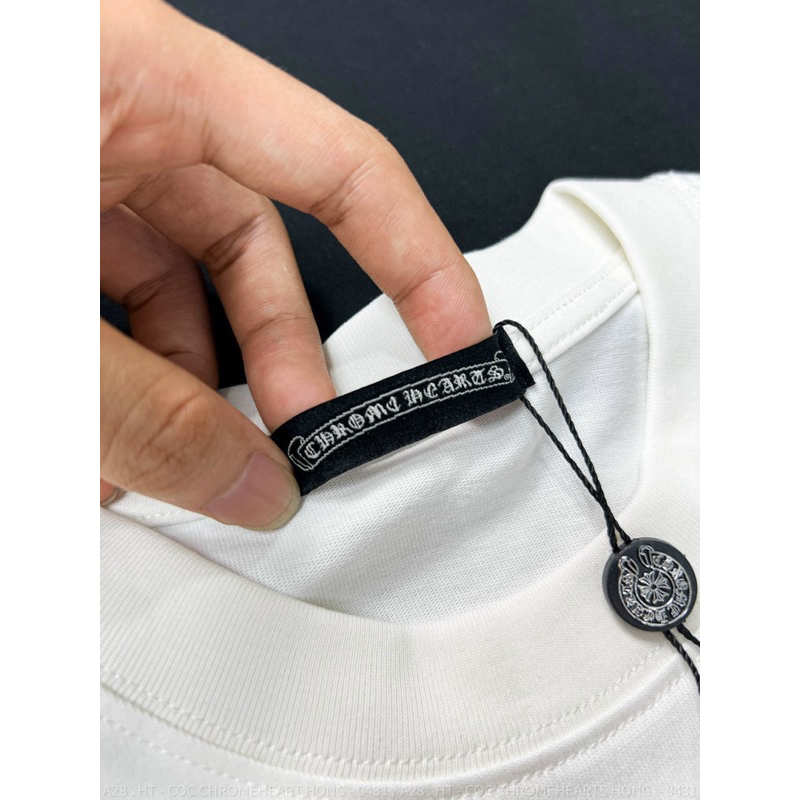 Áo Thun Chrome Heart Hồng Form Unisex Nam Nữ - Hàng Full Túi Tag 100% cotton