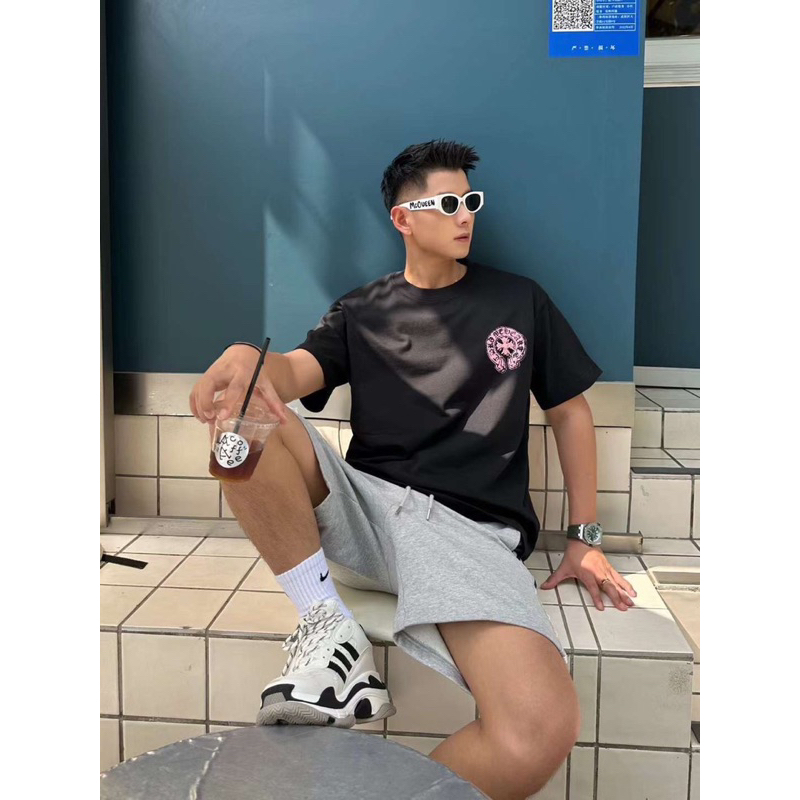 Áo Thun Chrome Heart Hồng Form Unisex Nam Nữ - Hàng Full Túi Tag 100% cotton