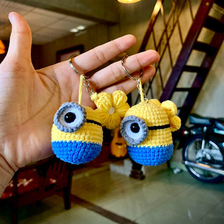 Móc khoá len Minion handmade | Ututa Crochet