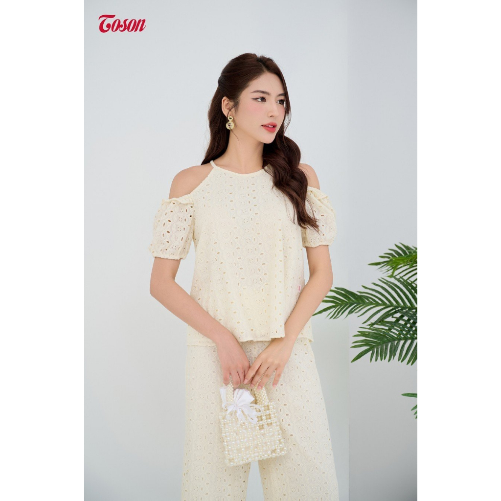 Set bộ ren be thêu áo trễ vai quần suông Limitted B1250E83 Toson