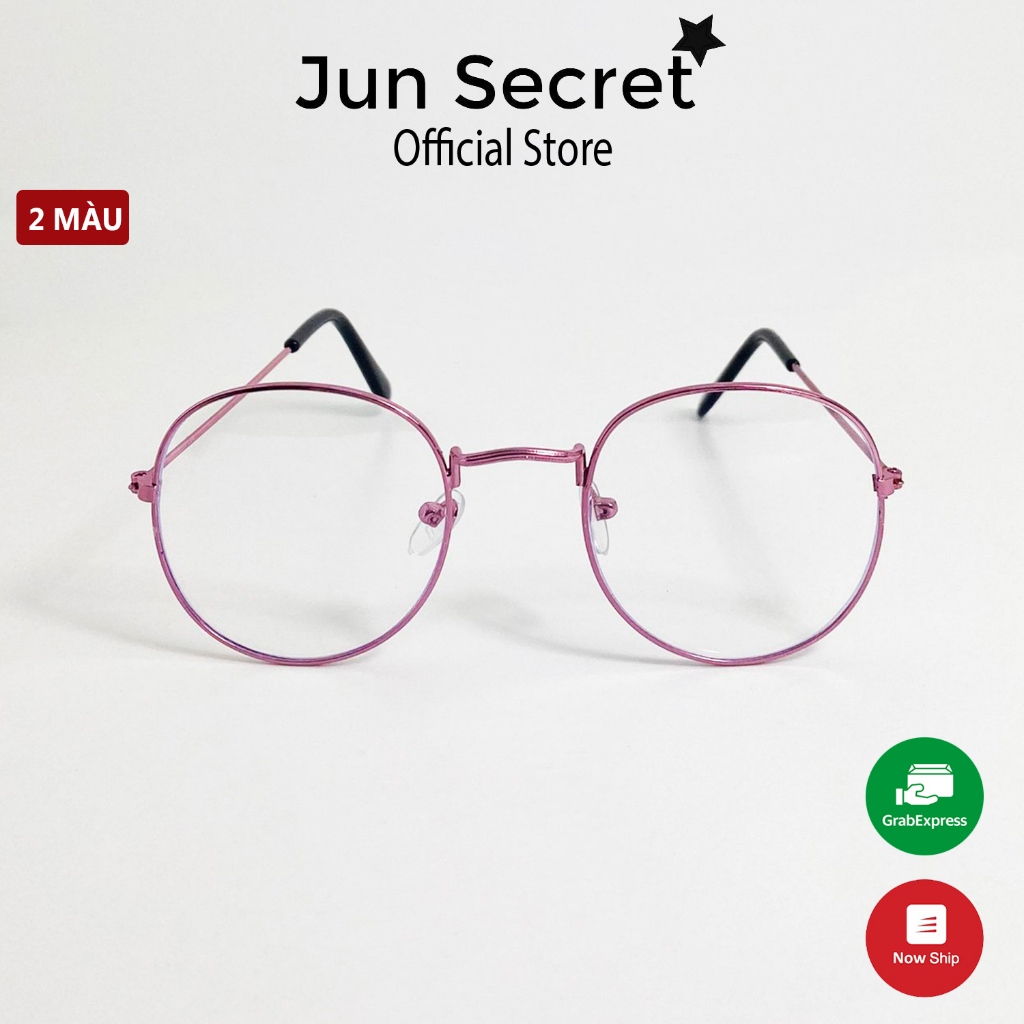 Gọng kính giả cận nam nữ cao cấp Jun Secret form ôm mặt, tròng tròn không độ mẫu đẹp lạ chống tia UV JSNBT