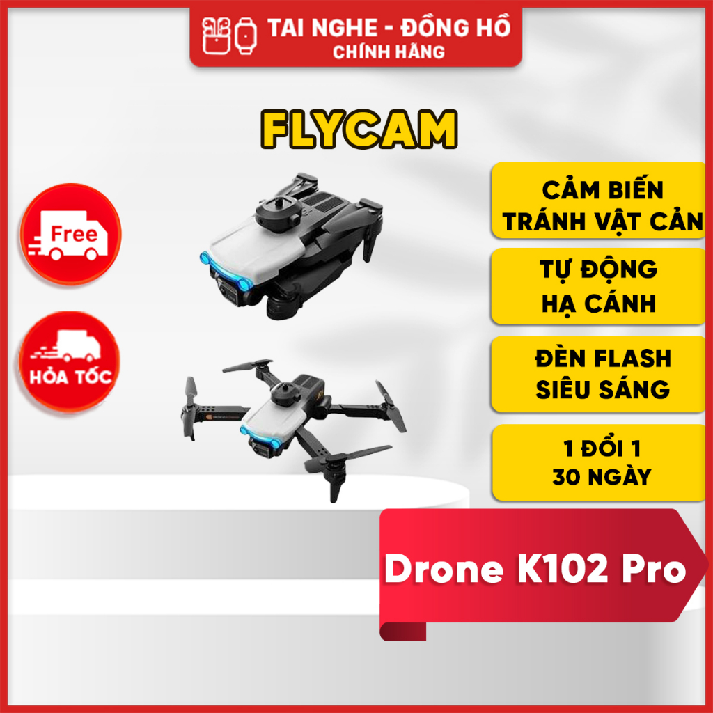 Flycam Mini Drone K102 Pro Giá Rẻ Có Cảm Biến Tránh Va Chạm - Truyền Hình Ảnh Trực Tiếp Về Điện Thoại - MobileCity