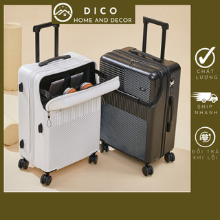 Vali kéo có ngăn mở phía trước, chất liệu nhựa ABS cao cấp chịu lực tốt, vali du lịch thông minh