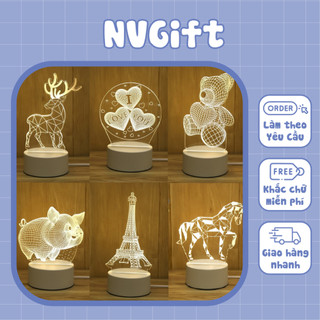 Đèn ngủ [100+ mẫu] Đèn led 3d| Quà tặng sinh nhật | decor dễ thương