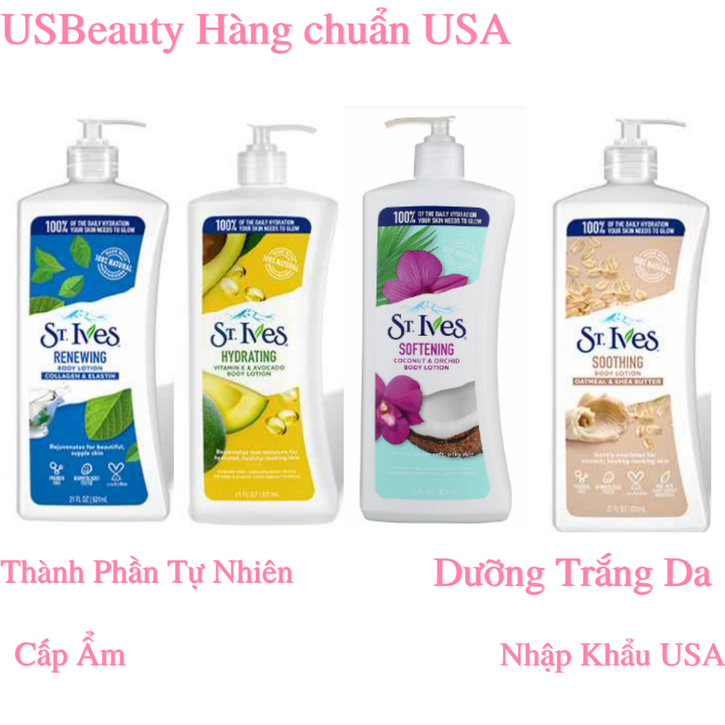 Sữa dưỡng thể toàn thân body lotion st ives hương yến mạch, hương bơ vàng, colagen