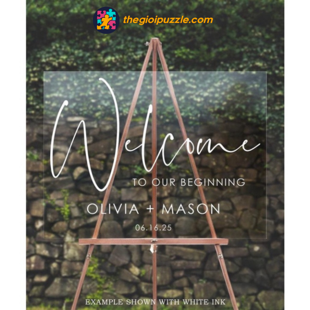 Thegioipuzzle Biển welcome trong suốt, bảng cổng, bảng đón khách