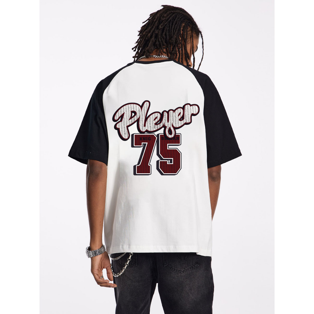 Eleclassm local brand Áo thun trắng oversize Pleyer75 thời trang nam vintage unisex 100%cotton áo phông local brand