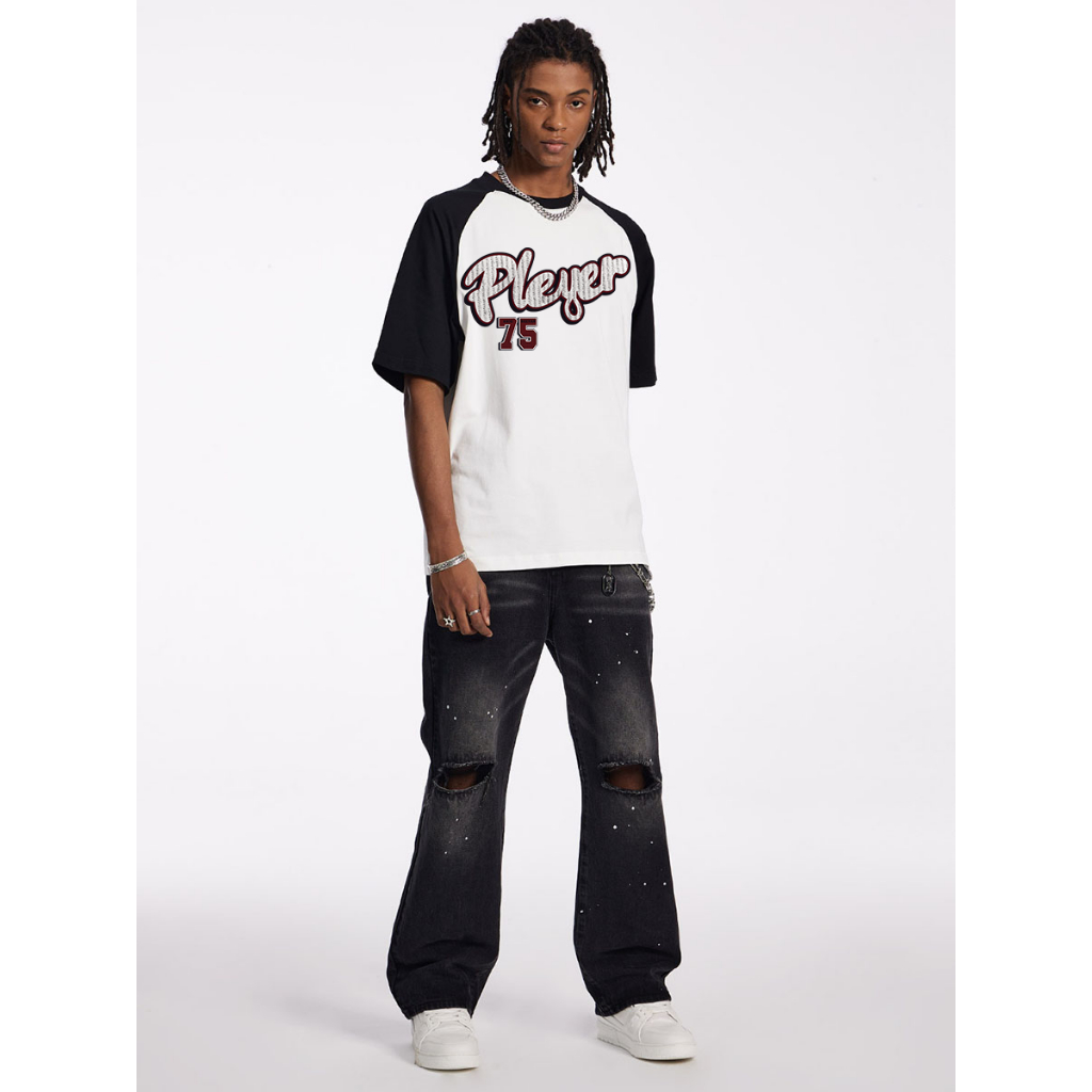 Eleclassm local brand Áo thun trắng oversize Pleyer75 thời trang nam vintage unisex 100%cotton áo phông local brand