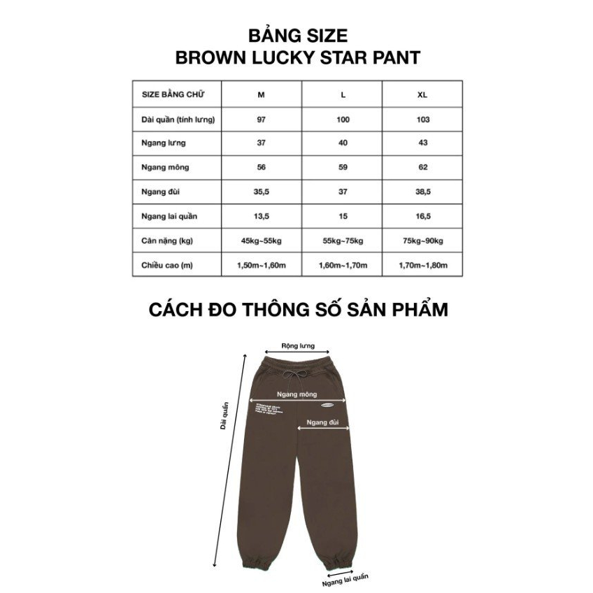 Quần dài Unisex Bad Rabbit LUCKY STAR PANTS - LOCAL BRAND CHÍNH HÃNG OVERSIZED FIT