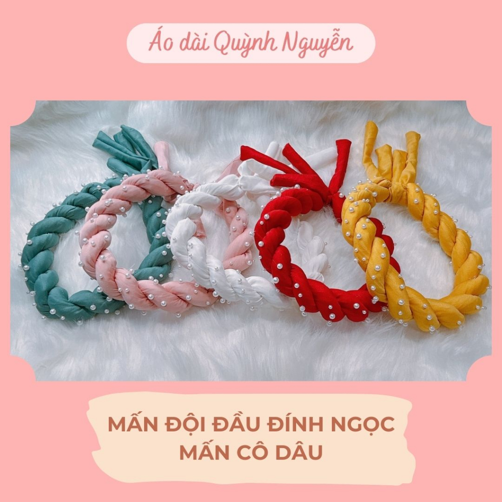 Mấn đội đầu, Cài tóc thêu đính ngọc, phụ kiện áo dài đẹp MÃ M2