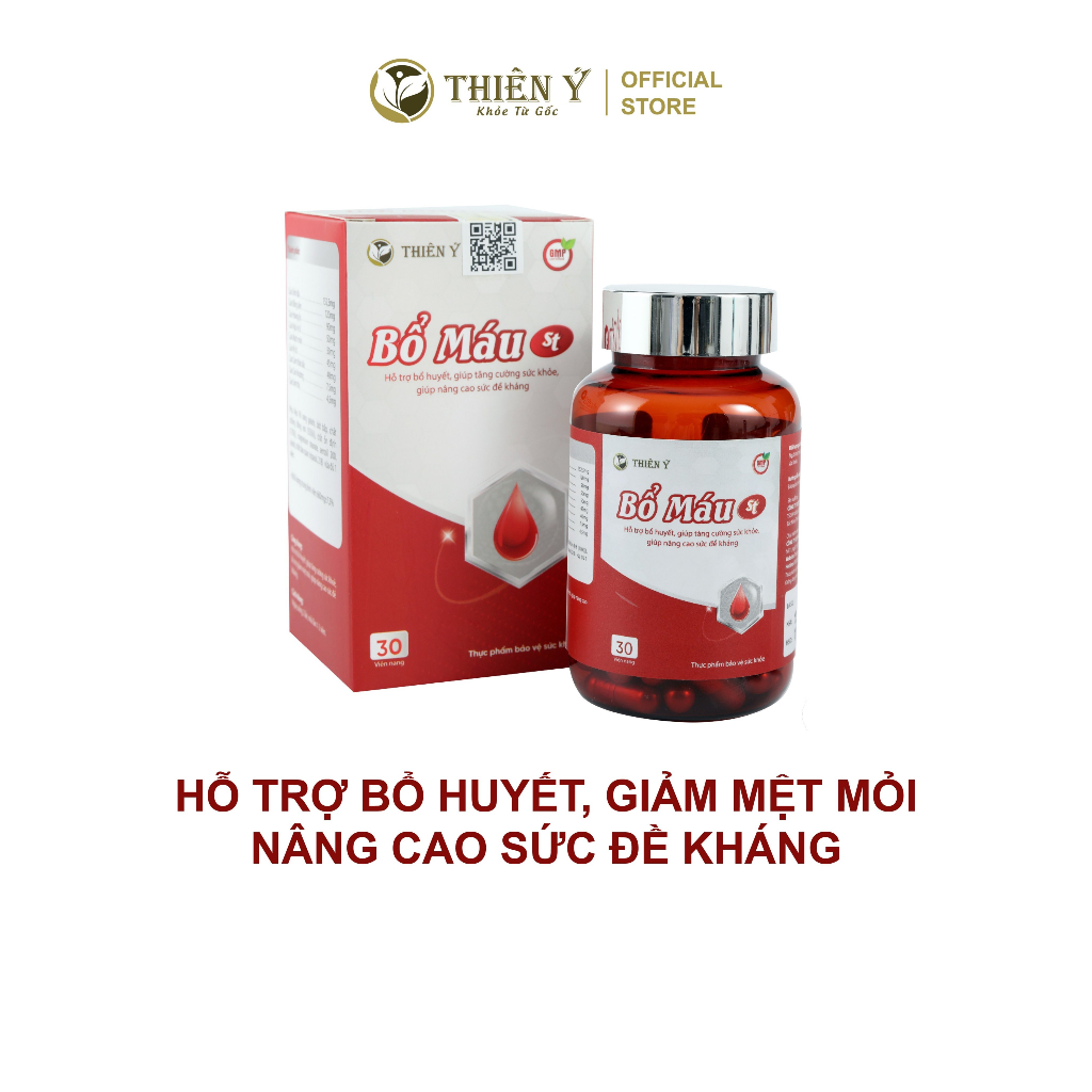 Viên Uống Bổ Máu ST Thiên Ý TY07  Hỗ Trợ Người Mệt Mỏi, Gầy Yếu, Suy Nhược Cơ Thể-Hộp 30 Viên Nang