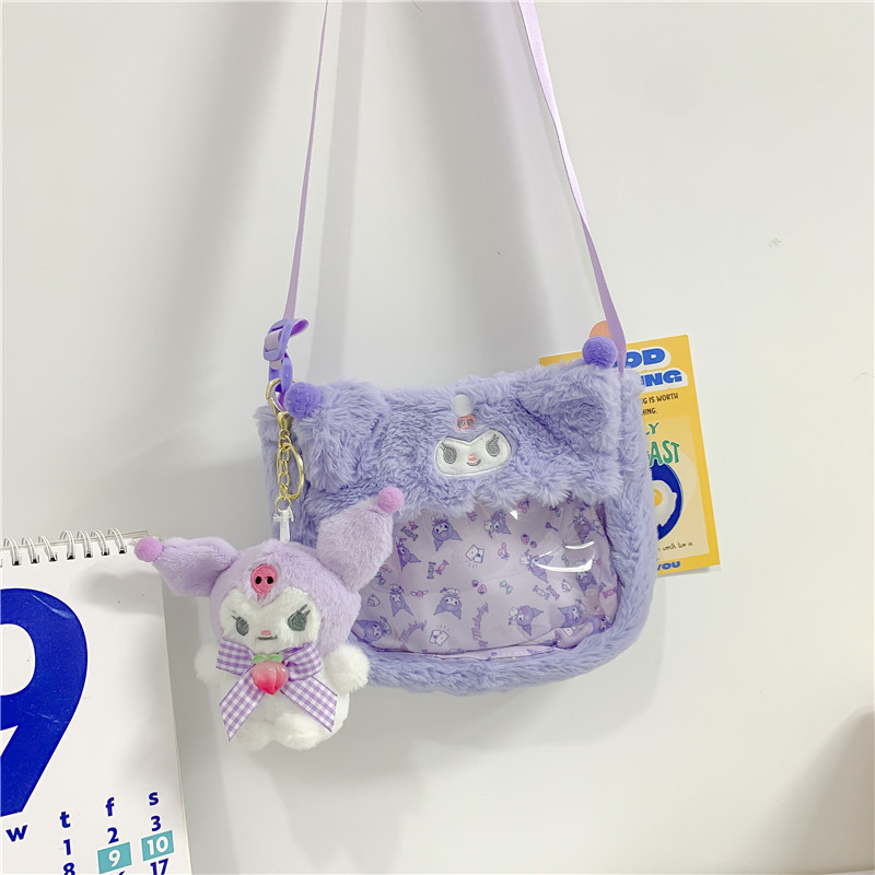 Túi đeo chéo hoạt hình mặt trong Kuromi - Cinnamon - Melody