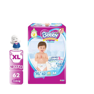 Tã/Bỉm Dán Bobby M76/L68/XL62/XXL56 (Hàng tặng kèm tùy thời điểm khuyến mãi)