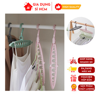 Móc treo quần áo 9 lỗ hình trái tim đa năng tiết kiệm diện tích