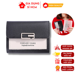 Ví Nữ Ngắn Cầm Tay Gập Thời Trang, Đựng Tiền Xu, Thẻ Card Forever Young