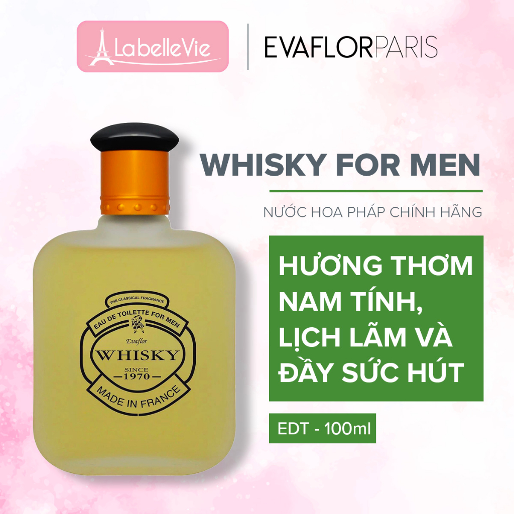 Nước hoa nam Evaflor Whisky For Men chính hãng Pháp hương thơm thanh lịch, tinh tế (50ml, 100ml)