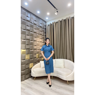 Váy bò dáng A che dấu bụng - V86
