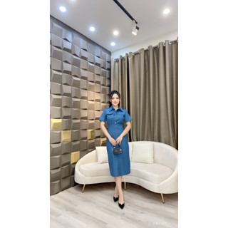 Váy bò dáng A che dấu bụng - V86