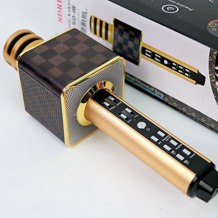 Micro karaoke bluetooth SD18 không dây kết nối trên điện thoại kèm loa 368