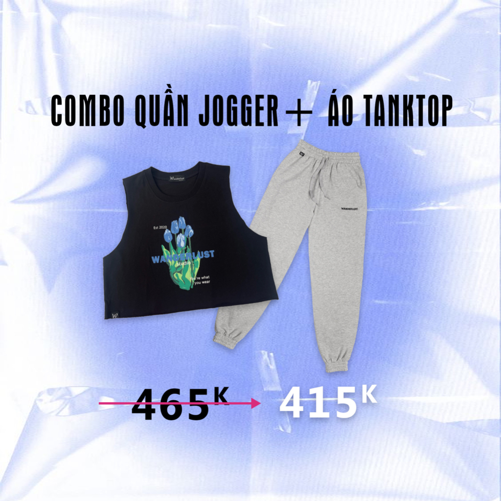 COMBO QUẦN JOGGER BASIC VÀ ÁO TANKTOP TULIP