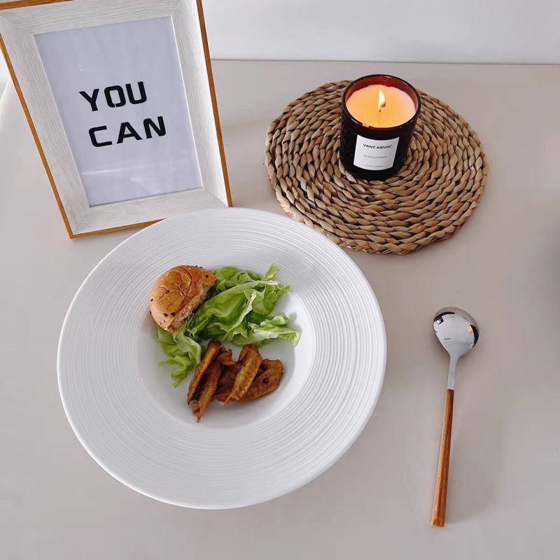 Đĩa sứ ăn mỳ Ý, súp kiểu Tây, đĩa decor