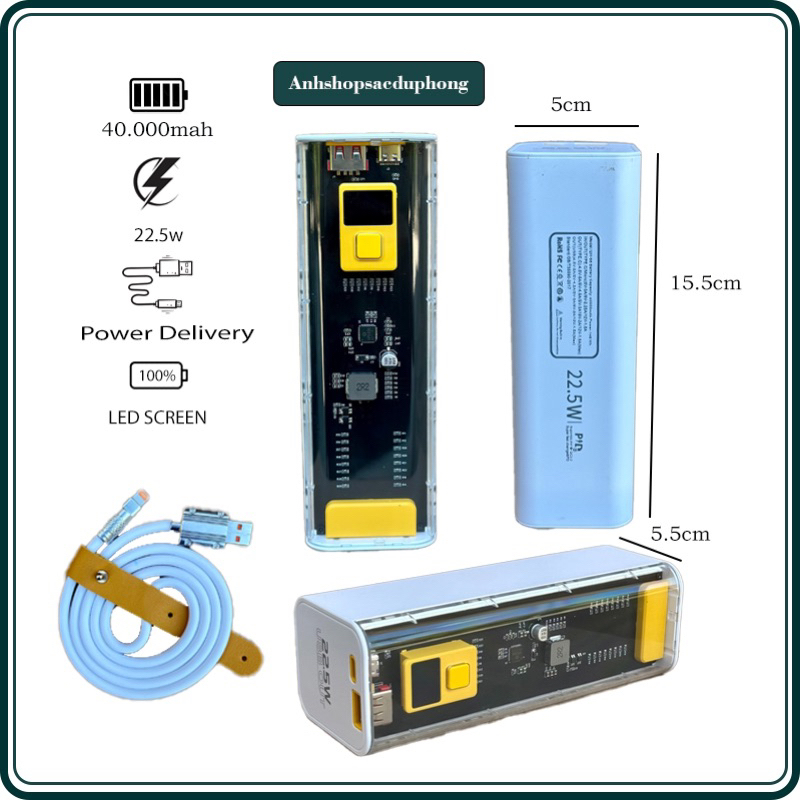 Sạc dự phòng mica 40.000mah4.0