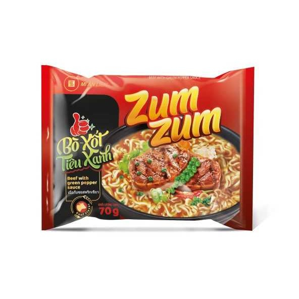 Mì ZumZum Bò xốt tiêu xanh One One ăn liền 1k 3 hảo ba Mihamex tôm miền hảo gấu thùng 30 bình đại indomie trẻ em Zum Zum