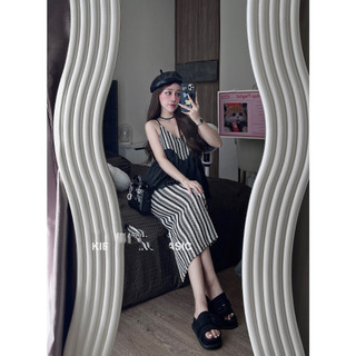 Set áo 2 dây babydoll mix chân váy kẻ sọc siêu hot hit