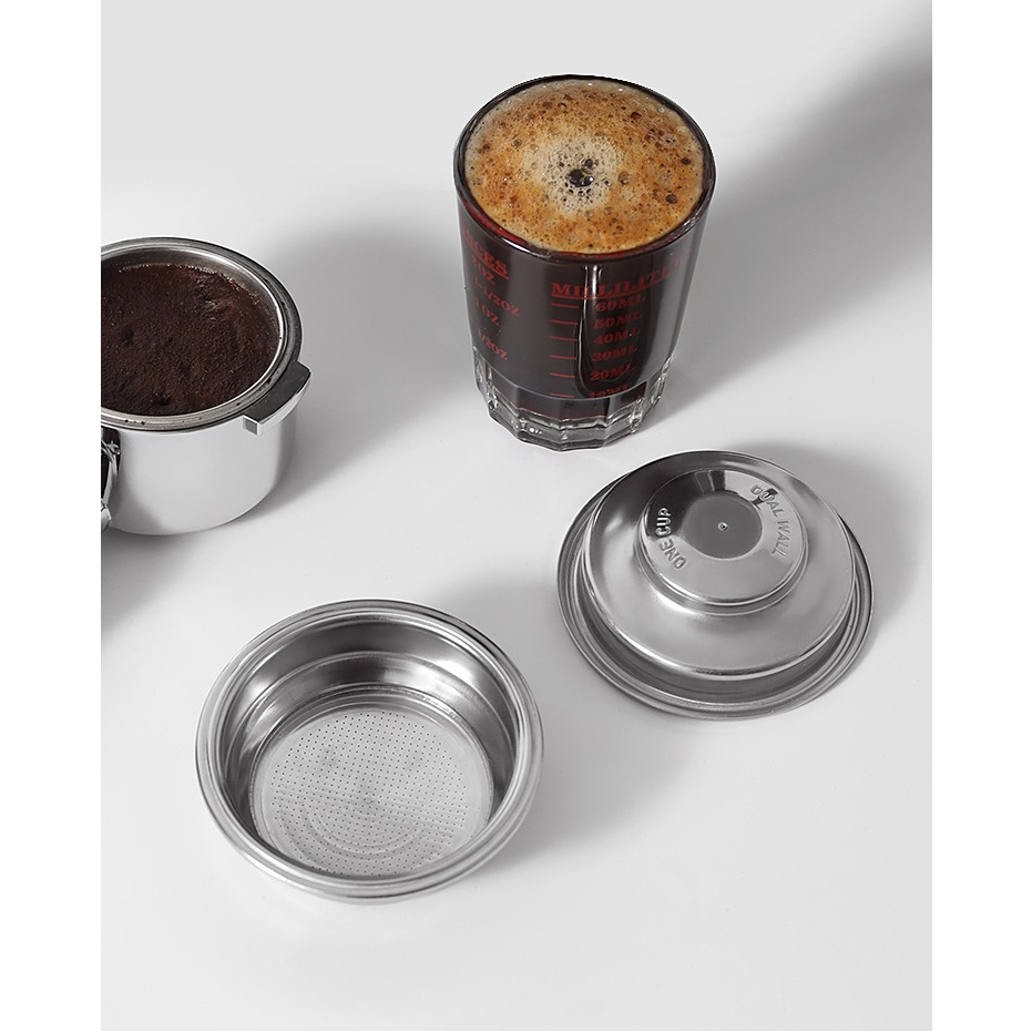 Giỏ lọc áp suất 2 đáy 58mm, Fillter 2 lớp máy pha cà phê Gemilai 3005e, 3200, 3605, Phin lọc Inox máy pha cà phê