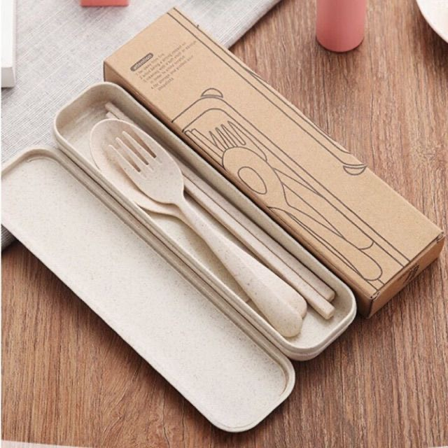 Quà tặng không bán - Bộ muỗng đũa lúa mạch