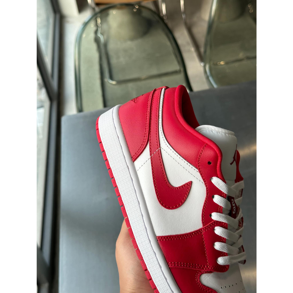 Giày Jordan Cổ Thấp Nam Nữ, Giày JD1 Low Gym Red Whilte Hàng Cao Cấp Full Box Bill
