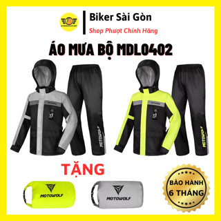  Bộ áo mưa cao cấp MOTOWOLF chính hãng MDL 0402 Tích Hợp Đèn Led Và Khăn Ninja - Biker Sài Gòn 