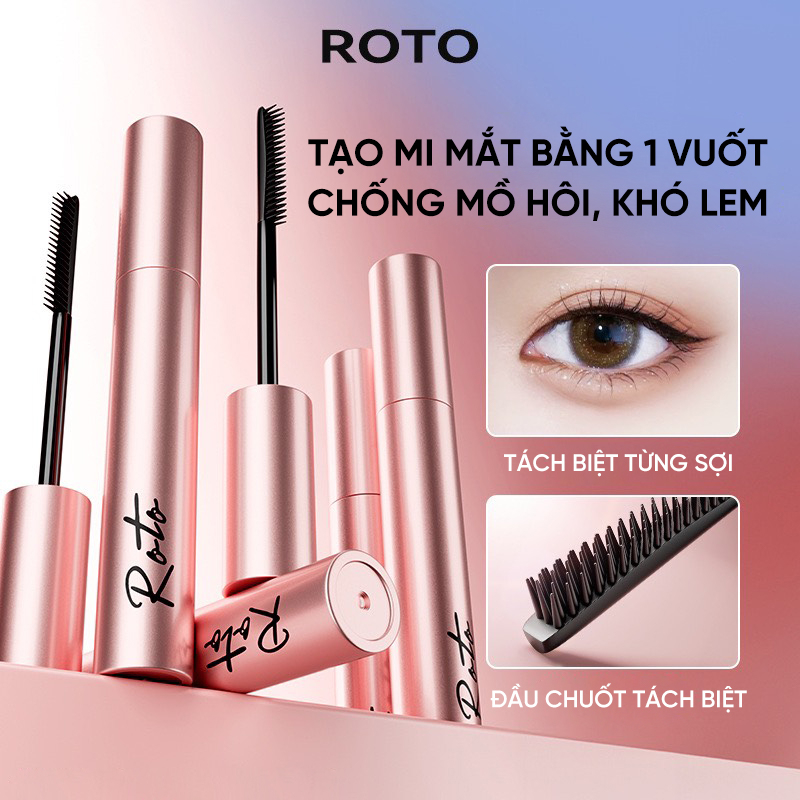Mascara Roto Vuốt Cong Mi, Tơi Mi Nhỏ Gọn Đơn Giản Chuốt Mi Lâu Trôi, Dành Cho Những Bạn Đang Học