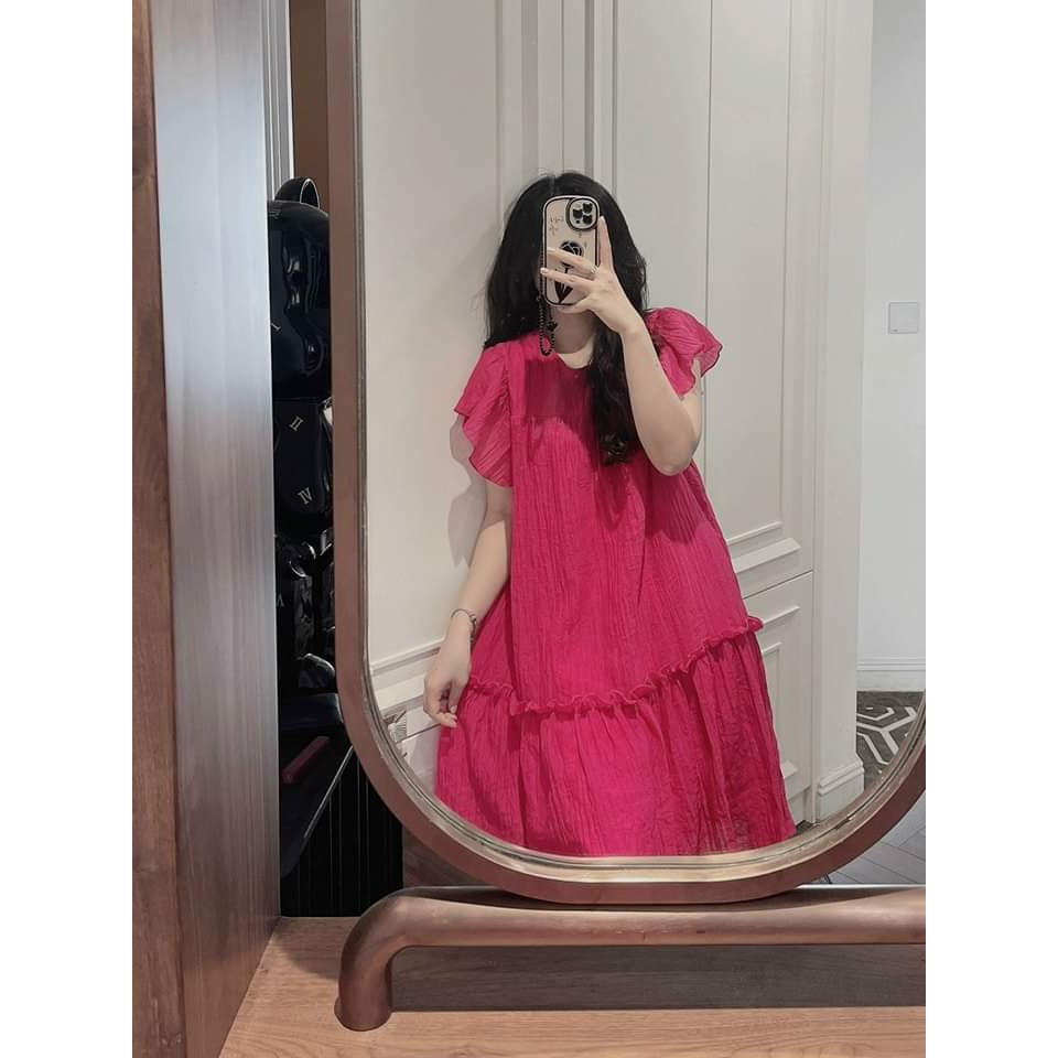 Đầm bầu cao cấp chất von thái sang chảnh vô cùng☘️váy bầu cánh tiên 2 lớp mát mềm mịn☘️free size 43~68kg