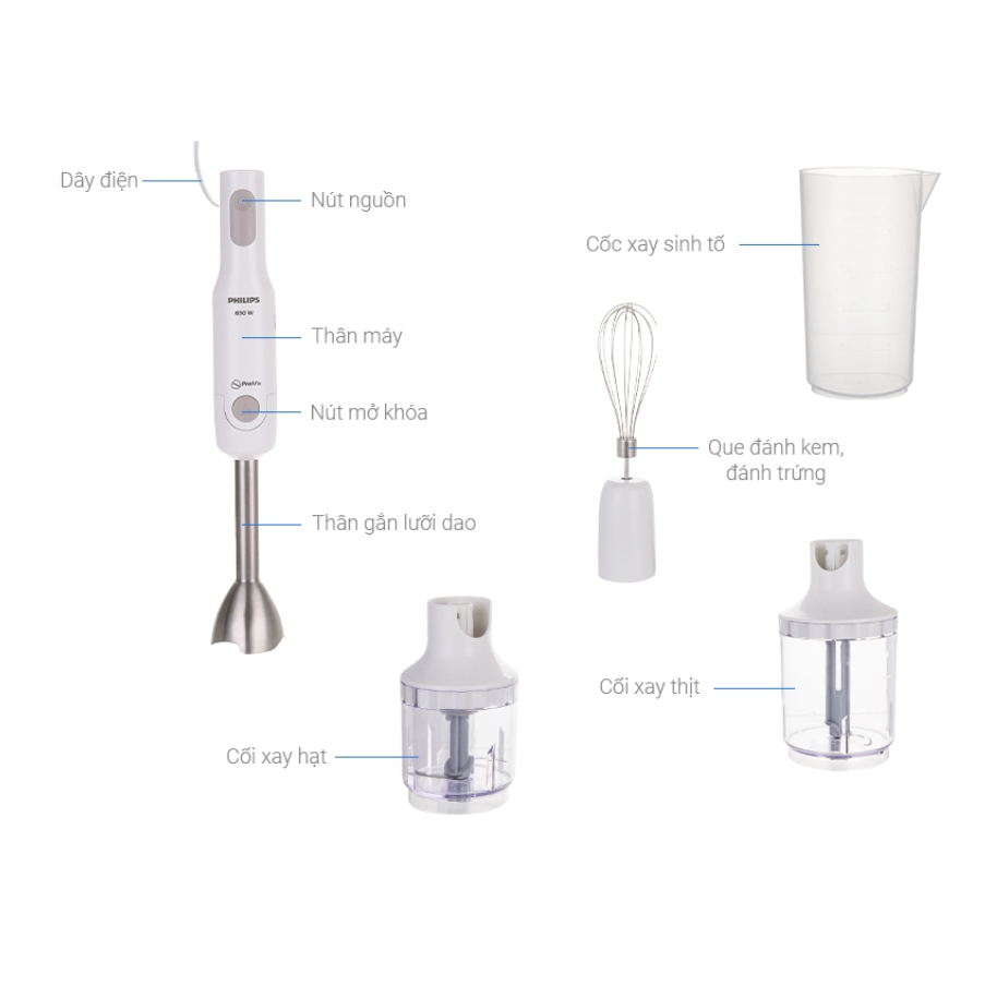 Phụ kiện Máy xay sinh tố cầm tay đa năng Philips HR2537