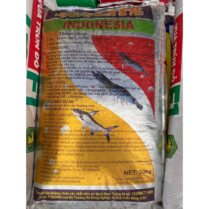 zeolite indonesia bán lẻ từ 5kg tạo oxy, phân huỷ khí độc, xừ lí đáy