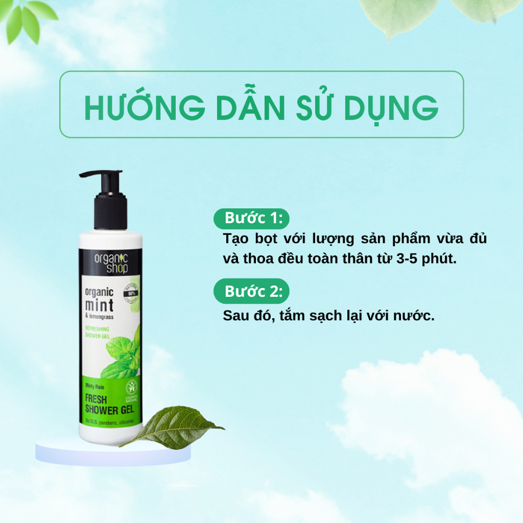 Sữa tắm ORGANIC SHOP cung cấp vitamin chiết xuất thiên nhiên 280ml