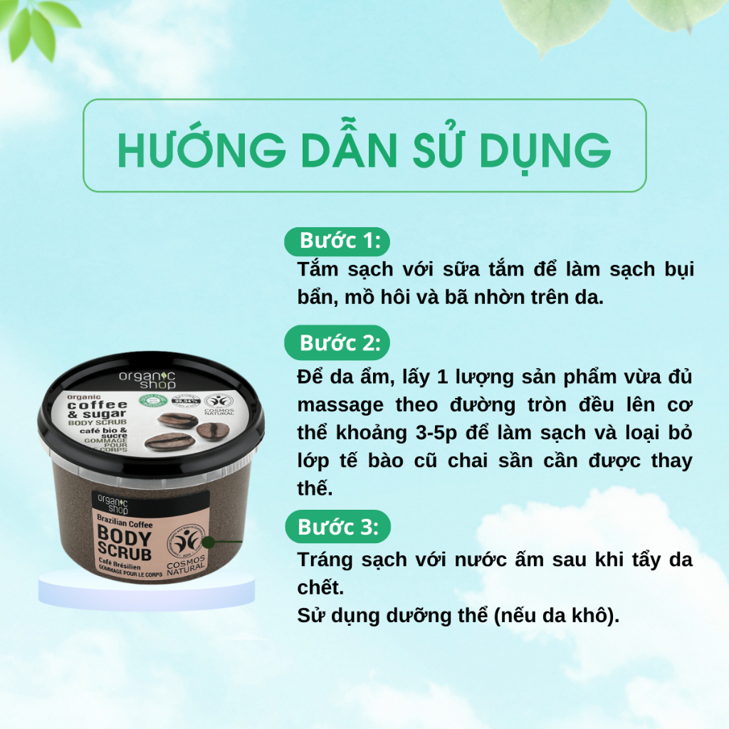 Tẩy tế bào chết ORGANIC SHOP TDC body với chiết xuất từ thiên nhiên 250ml