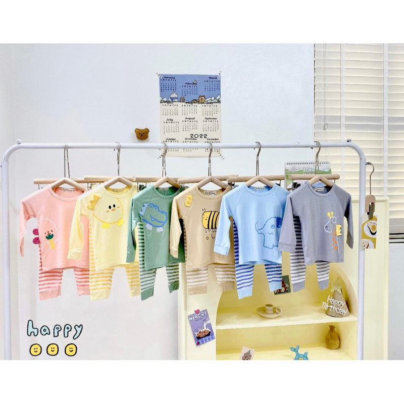 Bộ dài tay bé trai bé gái hình thú Rimino 7-16kg