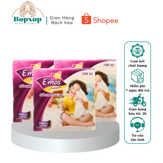 Khăn giấy vuông Emos cao cấp siêu dai siêu mịn 1gói/100Tờ