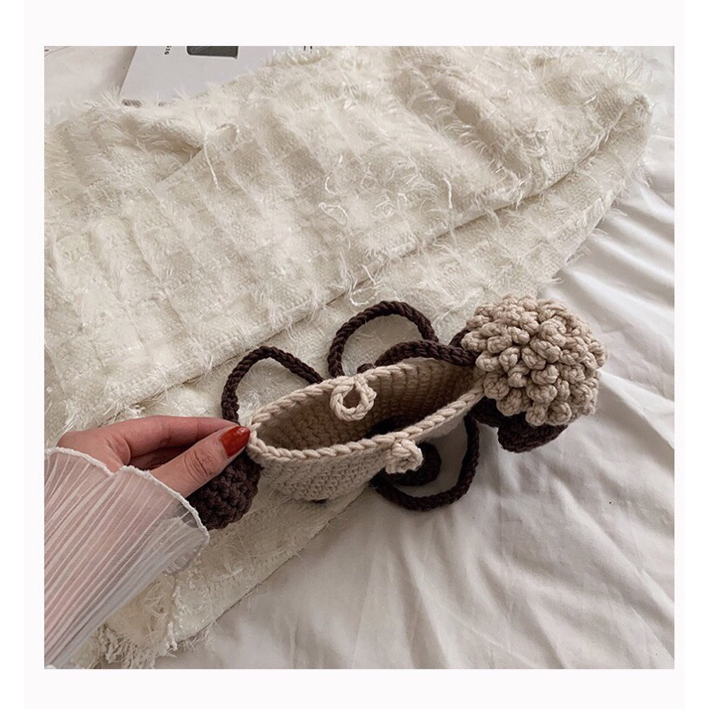 Túi đeo chéo đan len hình chú cừu dễ thương cho bé T12