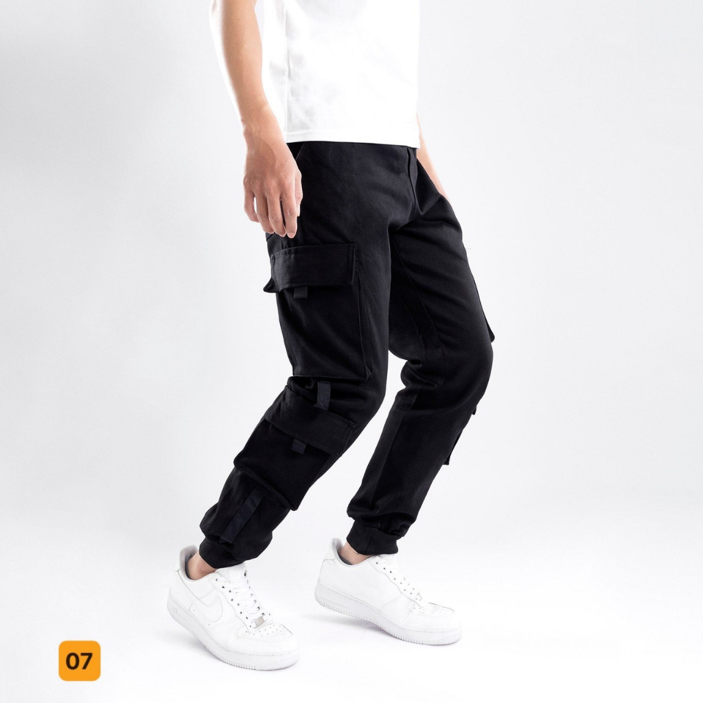 Quần jogger nam túi hộp đen trơn phong cách đường phố cao cấp - chất vải kaki dày dặn 2 lớp bao đẹp - BEN Shop0807 DD06