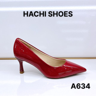 Giày cao gót nữ màu đỏ da bóng gót nhọn cao 5cm đi êm chân (ảnh thât) A634 HACHI SHOES