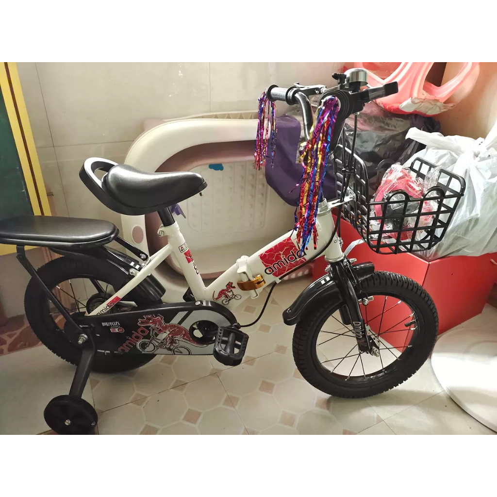 Xe đạp trẻ em Amida có yên sau, phù hợp 2-12 tuổi, vành nan hoa 12/18inch