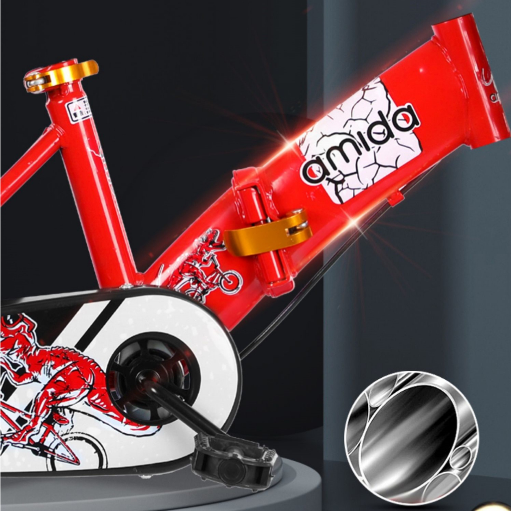 Xe đạp trẻ em Amida có yên sau, phù hợp 2-12 tuổi, vành nan hoa 12/18inch