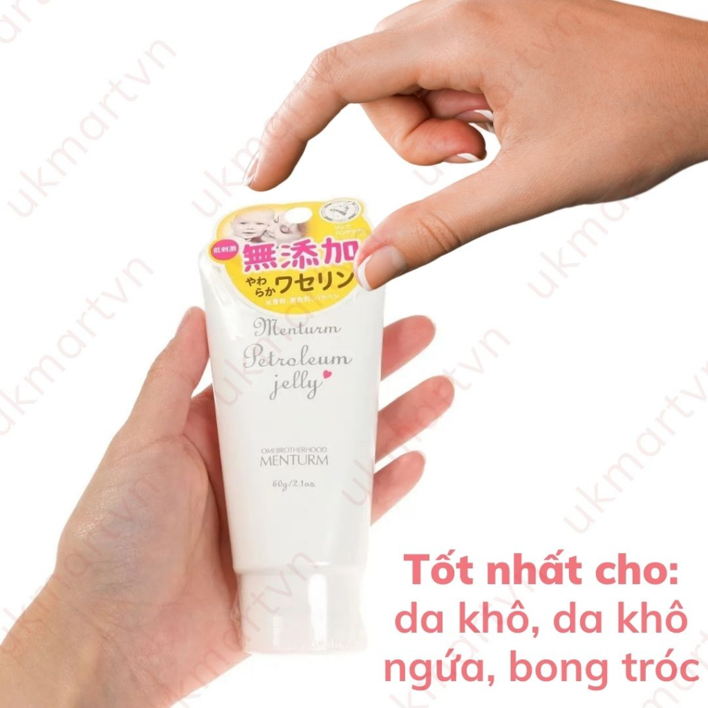 Kem dưỡng ẩm Menturm Petroleum Jelly 60g Dành cho trẻ sơ sinh, trẻ nhỏ, làn da nhạy cảm