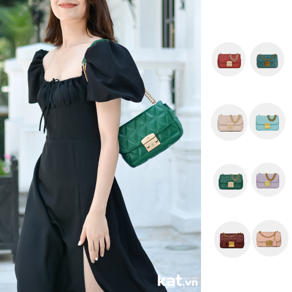 Túi đeo chéo nữ da thật cao cấp Kat - Lily