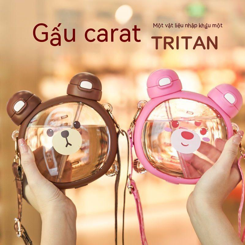 Bình đựng nước cao cấp hình gấu cute, phong cách Hàn Quốc mẫu mới năm 2023 l