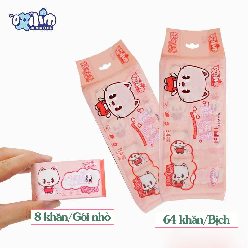 Khăn ướt mini bỏ túi, khăn ướt mini tiện dụng đa năng an toàn