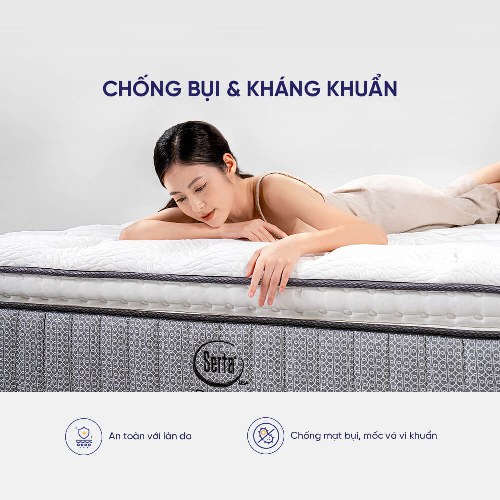 Nệm lò xo cao cấp Serta Pedic iBreeze 41cm